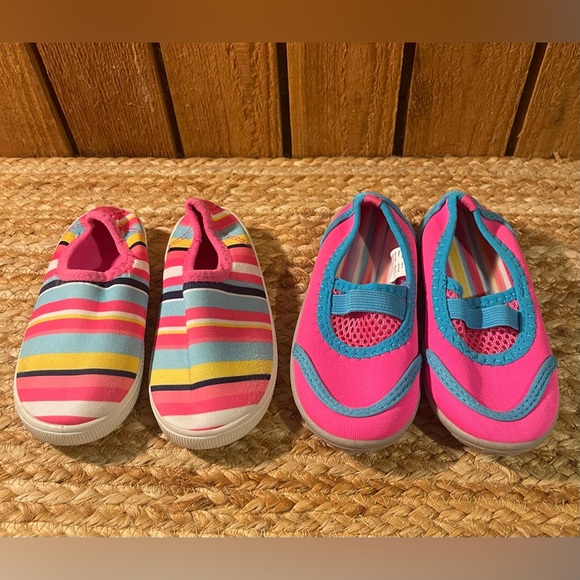 2 Pairs of Girls Water Shoes Sz 7-8 - Picture 1 of 7